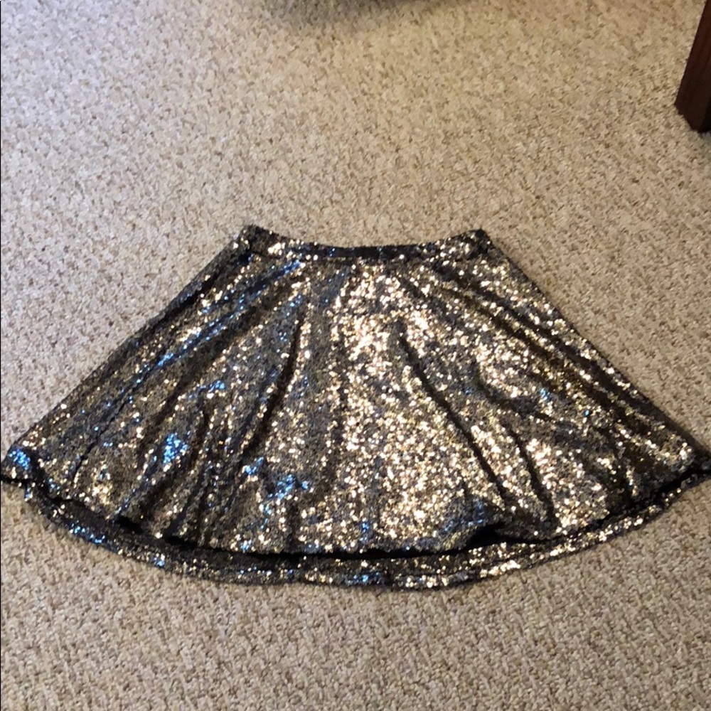 Gold sequin skirt